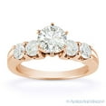 thumbnail image 2 of Round Brilliant Cut Forever ONE Moissanite 5-Stone Engagement Ring in 14k Rose Gold, 2 of 5