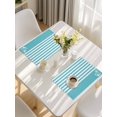 thumbnail image 5 of Blue Anchor Placemats Set of 6, Modern Nautical White Geometric Stripes Placemats for Dining Table, Place Mats for Kitchen Tabletop, Waterproof Wipeable Dining Table Mats Set, 5 of 9
