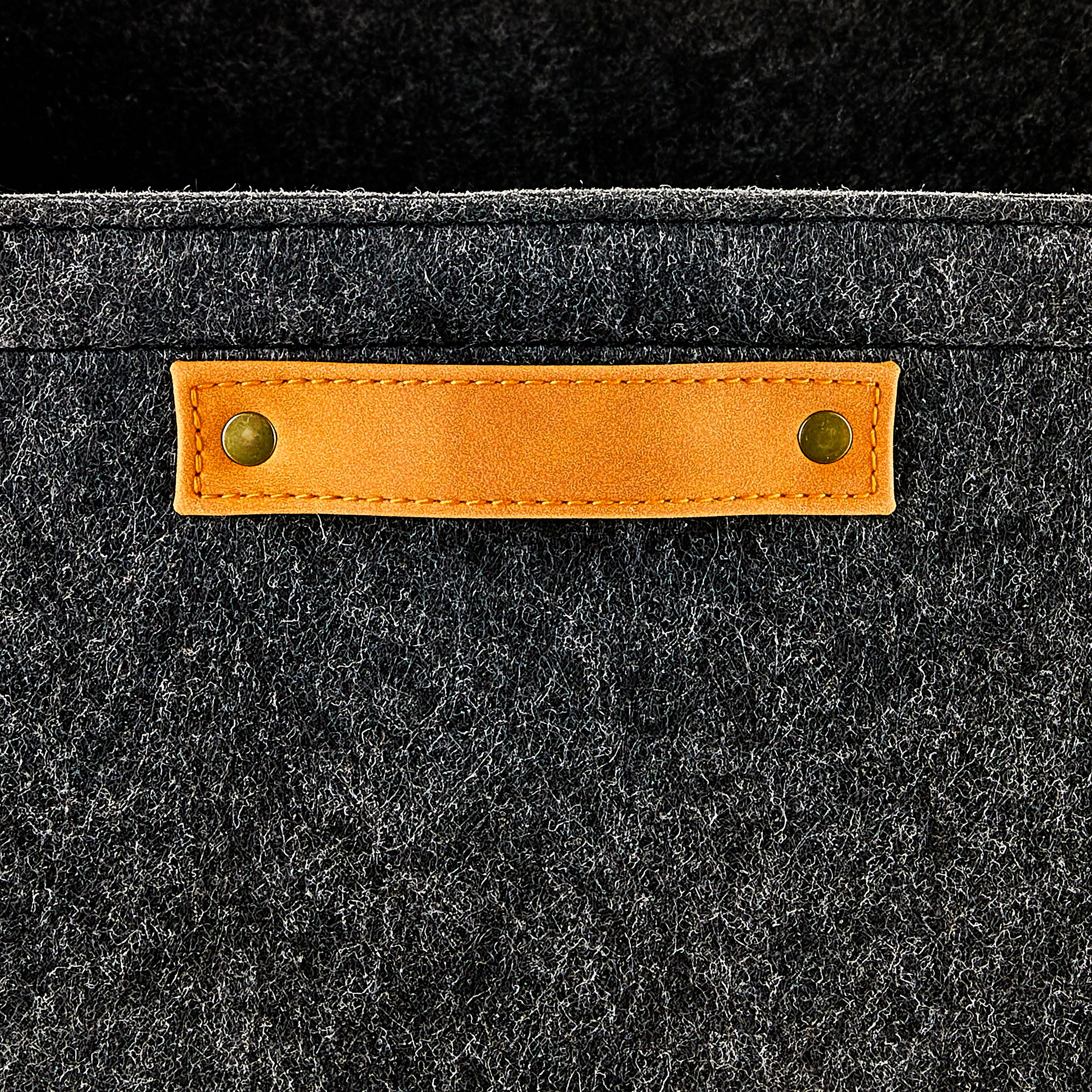 (2 pack) Mainstays Dark Gray Felt Decorative Storage Basket, 15 in x 11.02 in x 7.87 in