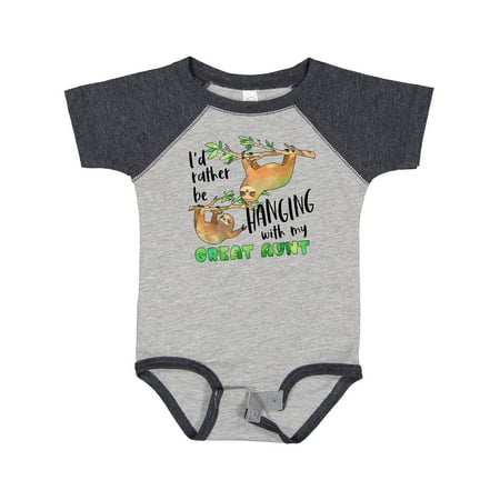 

Inktastic Id Rather Be Hanging with My Great Aunt- Cute Sloths Gift Baby Boy or Baby Girl Bodysuit