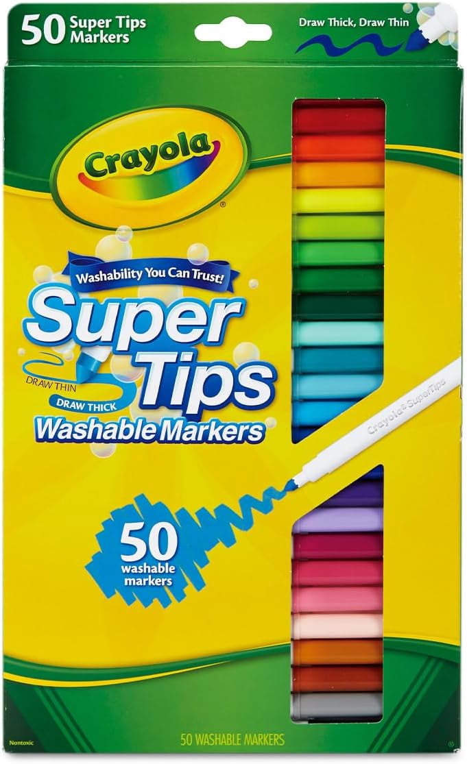 Crayola Super Tips Markers, Washable Markers, Gift, 50 Count-2 Pack