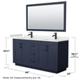 thumbnail image 6 of Wyndham Collection Miranda 66" Wood&Marble Double Bathroom Vanity in Blue/Black, 6 of 7