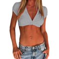 thumbnail image 2 of Womens Short Sleeve Business Casual Tops, Cute Office Work Blouses with Pockets, 2 of 4