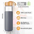 thumbnail image 3 of Botella de agua Yomious Glass de 750 ml con tapa y funda de bambú, 3 of 8