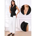 thumbnail image 2 of DARING DIVA Womens Business Blazer Vest Belted Dressy Sleeveless Blazer M Black, 2 of 5