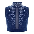 thumbnail image 2 of Aislor Kids Girls Sleeveless Shiny Rhinestone Lyrical Jazz Modern Ballet Dance Crop Tank Tops Shirt Dancewear Navy Blue 6, 2 of 7