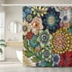 thumbnail image 1 of Cortina de Ducha de 180 x 200 cm con 12 Ganchos de Secado rápido (Flores), Tela de poliéster Impermeable Lavable a máquina, Cortinas de baño JM, 1 of 5