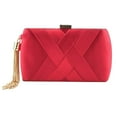 thumbnail image 1 of destyer Pochette de Soirée en Soie avec Pendentif à Franges Élégante pour Femmes Sac de Soirée Rouge, 1 of 9