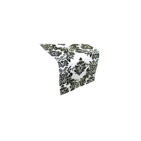 Balsacircle Flocking Taffeta Table Top Damask Runners 12 L X 108 W Black