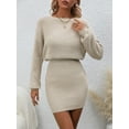 thumbnail image 4 of Calvaya Drop Shoulder Ribbed Knit Sweater Dress Fall Winter Cloth For Women, 4 of 10