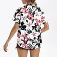 thumbnail image 4 of Staron Women's Casual Short Sleeve Hawaiian Print Button Down Shirt Blouse Comfy Relaxed Vacation Beach Top, XL, 4 of 5