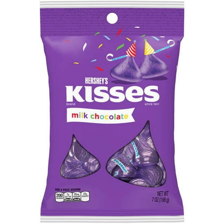 Hershey's Kisses Milk Chocolate Purple Birthday Candy, 7