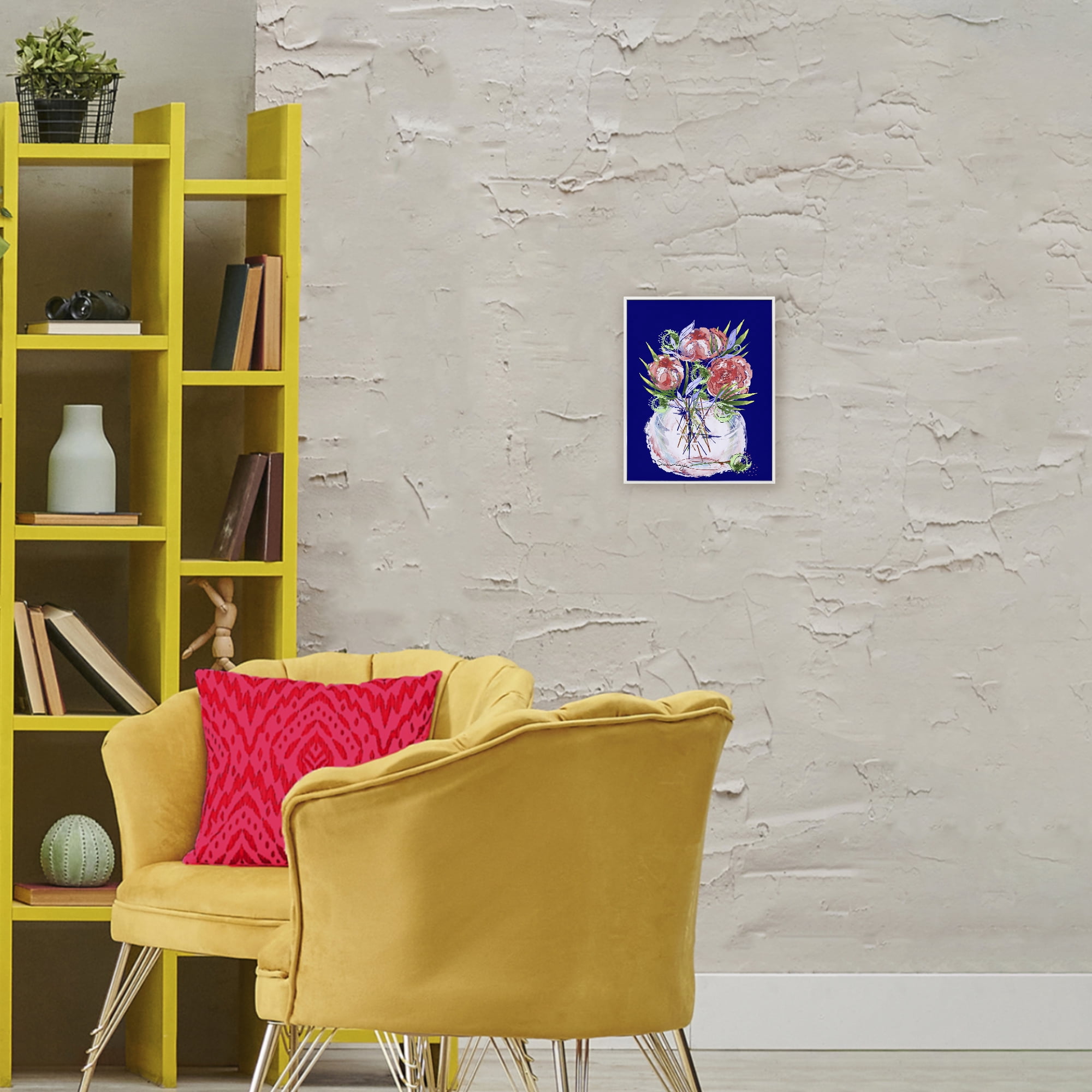 Stupell Industries Florals In Milk Glass White Framed Giclee Art, design by Susan Lugar