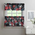 thumbnail image 2 of Pioneer Kitchen Curtains and Valance Set 24 Inch Tier Roses Cotton Curtains Small Drapes for Cafe Living Room Bathroom Farmhouse 3 Pieces Set Rod Pocket, 2 of 6