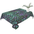 thumbnail image 2 of Coastal Teal Green Table Cloth Waterproof Tablecloths, Modern Ocean Mermaid Scales Tablecloth Dining Table Cover for Kitchen Party Tabletop Outdoor, Rectangle Tablecloth 52x70 Inch, 2 of 9