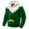 thumbnail image 2 of Ceisia Cozy Fleece-Lined Mens Loose Fit Santa Style Color Block Hooded Sweatshirt Gifts, 2 of 5