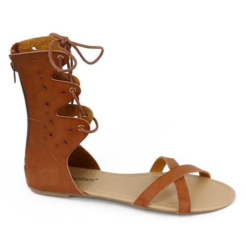 Chatties Chatties Womens Lace Gladiator Zipper Sandal