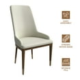thumbnail image 4 of LeisureMod Modern Dining Chair Upholstered in Leather with Brown Rubberwood Legs Accent Kitchen Room Side Chairs Viva Series in Taupe, 4 of 11