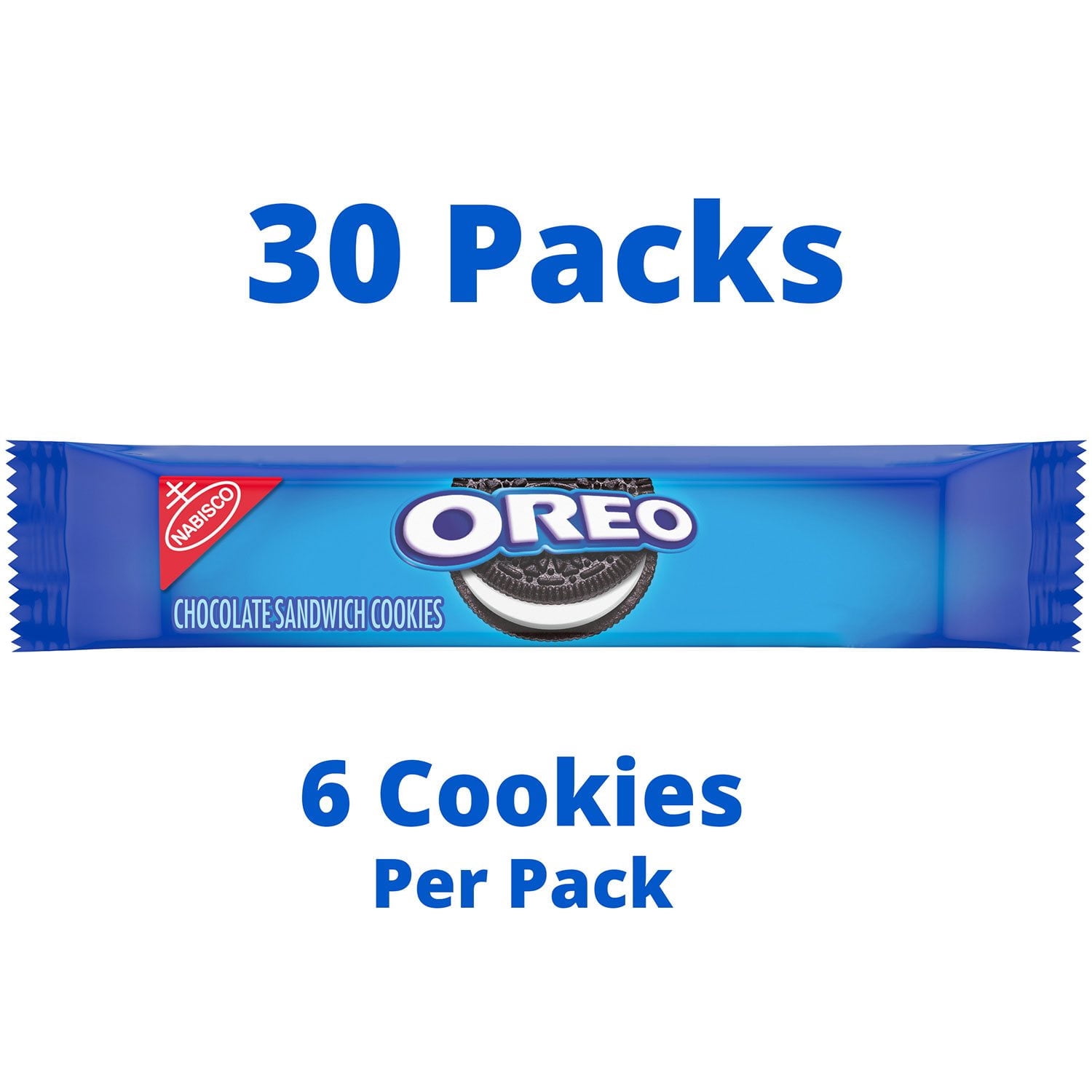 OREO Chocolate Sandwich Cookies, 2.4 oz, 30 Pack With White Bowl By OMA