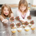 thumbnail image 7 of Scheam 25 Pcs Christmas Firework Cupcake Toppers Foil Tassel Cupcake Picks Sparkle Tinsel Cake Decorations Drink Cocktail Fruit Toothpick for Birthday Wedding New Year Party (Red Green), 7 of 7