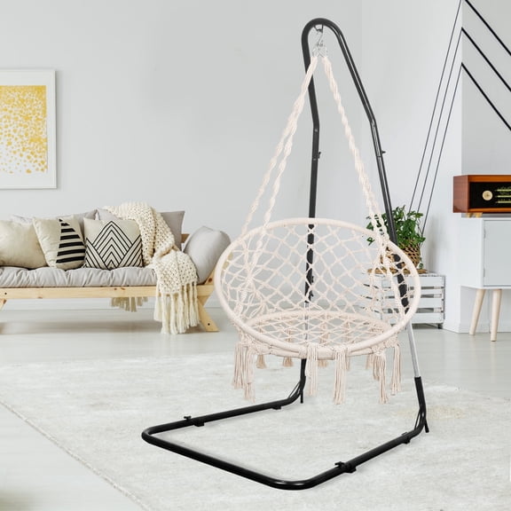 AKUTATA Adjustable 77" to 93" Hammock Chair Stand Only, Steel Hanging Chair Stand, 330 lbs Capacity