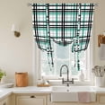 thumbnail image 2 of Tie Up Curtains for Windows Green Buffalo Plaid Valance Adjustable Balloon Curtain Black Check Stripe Tie Up Shades for Kitchen Living Room Bedroom Privacy Curtain Drape 34x45 Inch, 2 of 9
