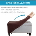 thumbnail image 4 of sasyxdc Ottoman Cover  Stretch Rectangle Velvet Ottoman Slipcovers of Foot Stool for Living Room  Folding Storage Furniture Protector with Elastic Bottom  Machine Washable(Dark Brown  L), 4 of 7