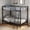 Black, variant on Timber Vibe Studio Bunk Bed Twin Over Full, Metal Bed Frame with Safety Ladder and Guardrail, Space-Saving for Dorm, Apartment or Shared Rooms, No Box Spring Needed