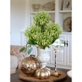 thumbnail image 5 of 3Pcs Green Artificial Flowers Mums Spider Mum Flower 28.3'' Long Stem Fake Chrysanthemum Flowers Leucospermum Cordifolium Arrangement Faux Pincushion Flower for Office Bouquet Room Home Decor, 5 of 6