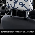 thumbnail image 4 of Kdxio Navy Blue Anchors Pattern Print 2 Piece Car Head Rest Covers Set Auto Front/Rear Seats Headrest Cover Universal Fit Most Cars,Sedan, SUV, 4 of 9