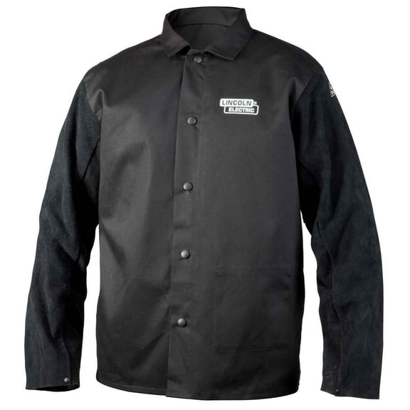 Lincoln Electric K3106 Traditional Split Leather Sleeved Welding Jacket, Medium