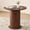 90-Walnut-grain, variant on 47 inches Modern Round Dining Table, Wood Kitchen Table for 4 with Two-part Tabletop and Wooden Strip Columns Base, Farmhouse Table for Kitchen, Dinning Room, Oak