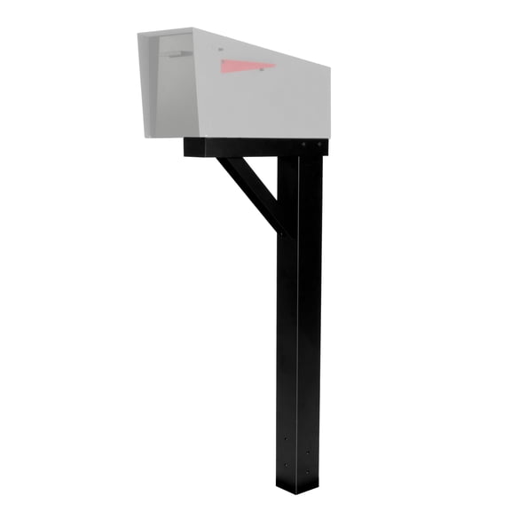 Ilyapa Mailbox Post Kit for Outside - 43x4x4 Sleeve, 2 Brackets - Black