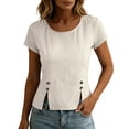 thumbnail image 3 of ByworldtasicNo Boundaries Casual Blouses for Women Short Sleeve Cute Tops Dressy Cute Trendy 2026 Basic T Shirt, 3 of 6