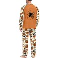 thumbnail image 6 of Men's Halloween Pajama Set Long Sleeve Raglan Crewneck Soft Cotton Loungewear with Print Top & Full Length Pants for Home Beige L, 6 of 6