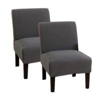 Eurhowing Stretch Armless Chair Cover 2Pcs, Non Slip & Waterproof Accent Chair Slipcover, Machine Washable Slipper Chair Protector for Home Office, Gray