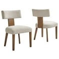 thumbnail image 2 of Nalani Dining Chairs - Set of 2 in Heathered Weave Ivory Deep Brown, 2 of 10
