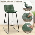 thumbnail image 5 of GIKPAL Bar Stools 30" Faux Leather Counter Height Barstools with Back Set of 4, Modern Counter Stools with Metal Legs and Footrest, Armless Chairs with Back for Kitchen Living Room Pub, Green, 5 of 8