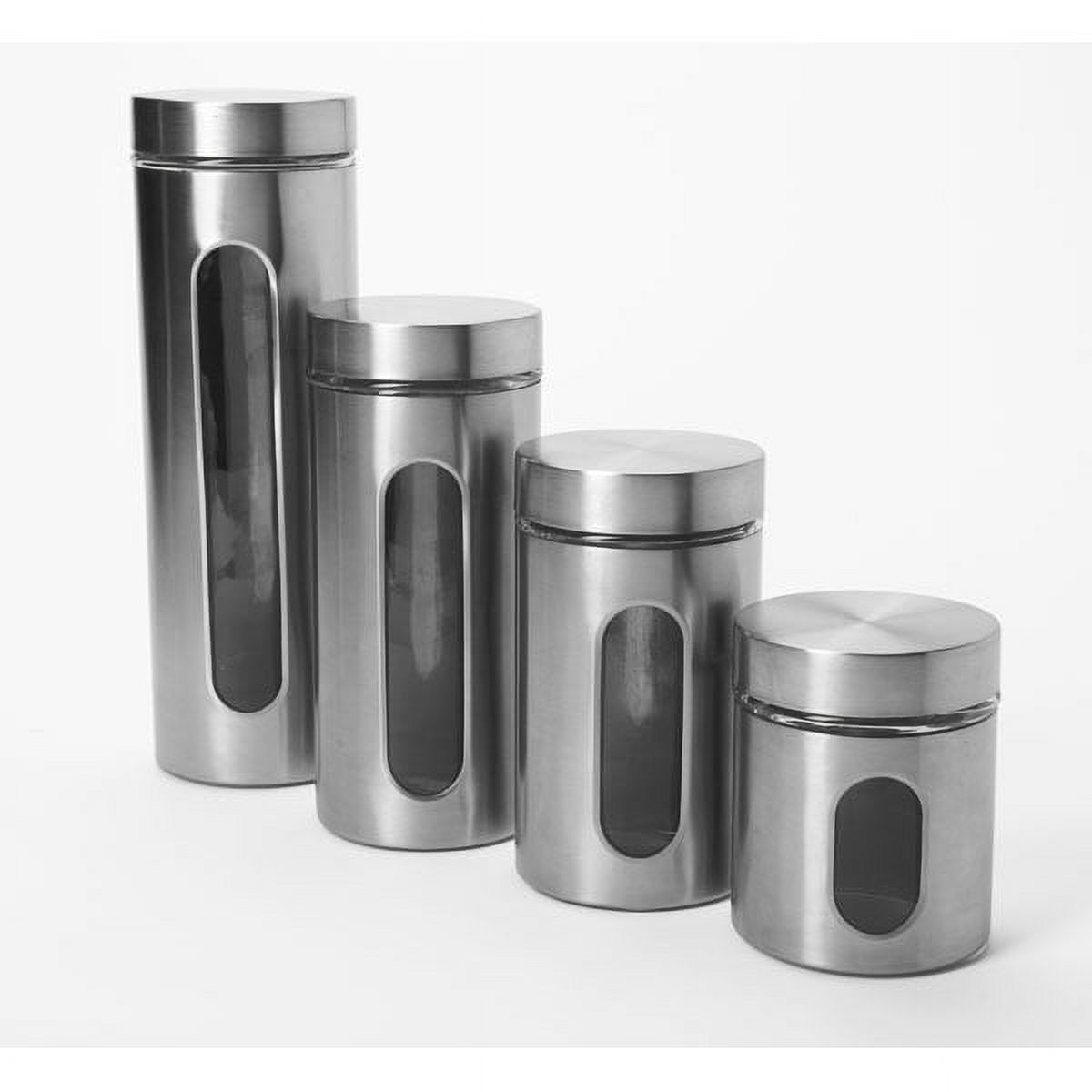 Anchor Hocking Food Canisters 4-Piece Palladian Window Set in Stainless Steel 97564A - image 2 of 2