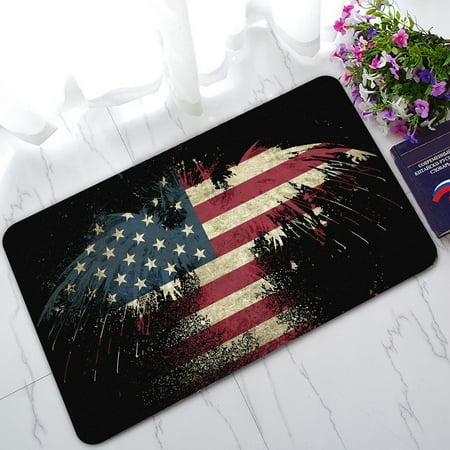 Gckg Abstract Bald Eagle American Flag Stars And Stripe Flag Non Slip Doormat Indoor Outdoor Bathroom Doormat 30x18 Inches Walmart Canada