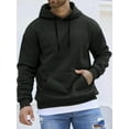 thumbnail image 2 of Men'S Gothic Skeleton Hand & Red Rose Print Hooded Sweatshirt - Black Stretchy Pullover Hoodie With Pocket, Gothic Floral Design For Halloween & Casual Attire, All-Season Casual Sleeve Hoodie For Men, 2 of 10