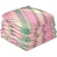 thumbnail image 4 of GZHJMY Pink Green Plaid Kitchen Dish Towel 1 Pack, Soft Absorbent Dishcloths Reusable Hand Towel Washable Tea Towels for Home Kitchen Bar Table Decor, 28 x 18 Inch Washcloths Decorative Towels, 4 of 7