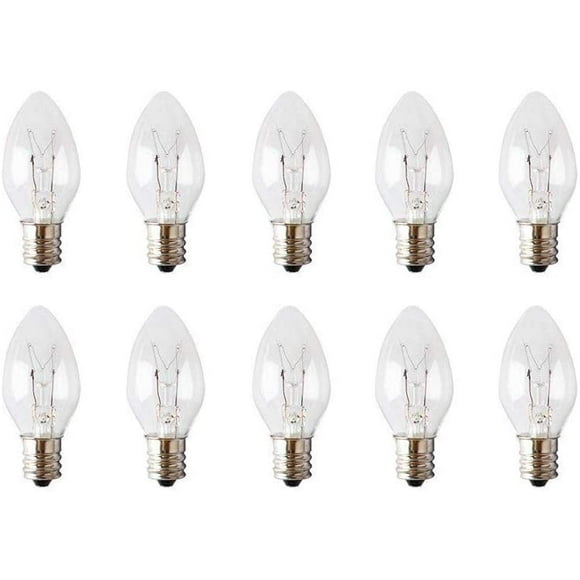 shiyou-15WE12 15 Watt Light Bulbs Compatible with Scentsy - Plug in Nightlight Warmer Wax Diffuser C7 Replacement Bulbs 15W 120 Volt by (10 Packs)