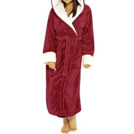 

MAX Women Nightgown Water Absorption Plush Stylish Lace Up Women Winter Nightie