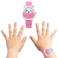 thumbnail image 1 of Reloj analógico clásico de cuarzo para niñas, resistente al agua, con esfera de flores, caja de diamantes y correa de piel, 1 of 5