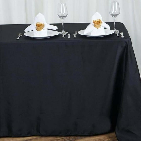 Efavormart 10PCS 90x156" BLACK Wholesale Rectangle Polyester Tablecloth Linen Wedding Party Restaurant Tablecloth