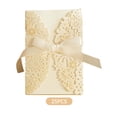 thumbnail image 3 of Amdohai 25PCS Hollow Out Wedding Invitations Cards with Envelopes Bowknot For Wedding, 3 of 9