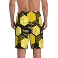 thumbnail image 3 of Daiia Geometric Pattern with Bee Mens Woven Stretch Pajama Short,Short Pajama Pants-Small, 3 of 9