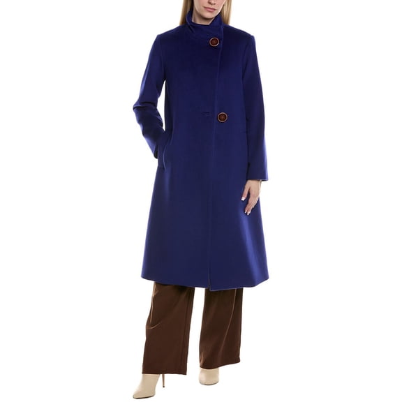 FLEURETTE womens Wool-Blend Coat, 10, Blue