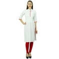 thumbnail image 3 of Phagun Kurti Uni en Coton Tunique de Designer Col Mandarin Kurta Ethnique Décontractée Blouse, 3 of 7